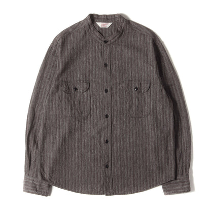ストライプ スタンドカラー シャンブレーシャツ(T-STRIPE CHAMBRAY SHT STAND)