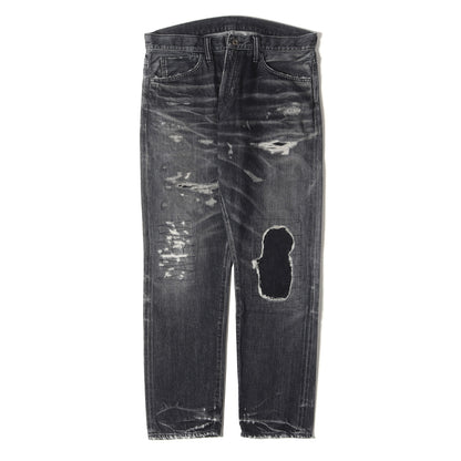 22SS ×fragment design ダメージリペア加工 デニムパンツ(DAMAGE DENIM PANTS BLACK)