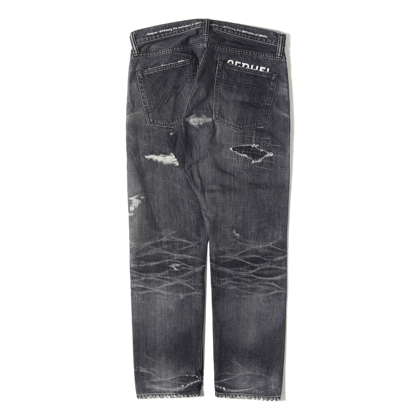 22SS ×fragment design ダメージリペア加工 デニムパンツ(DAMAGE DENIM PANTS BLACK)