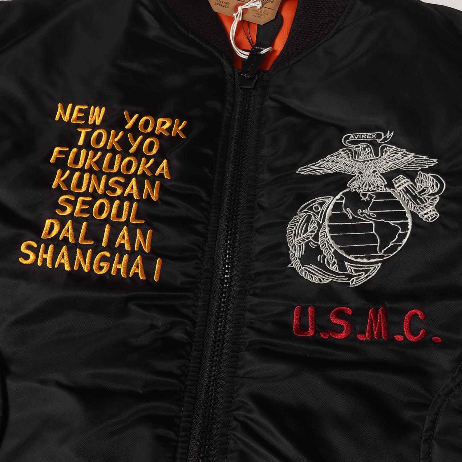 人気モデル] 虎 龍 ファーイーストツアー 刺繍 MA-1 ナイロンフライト