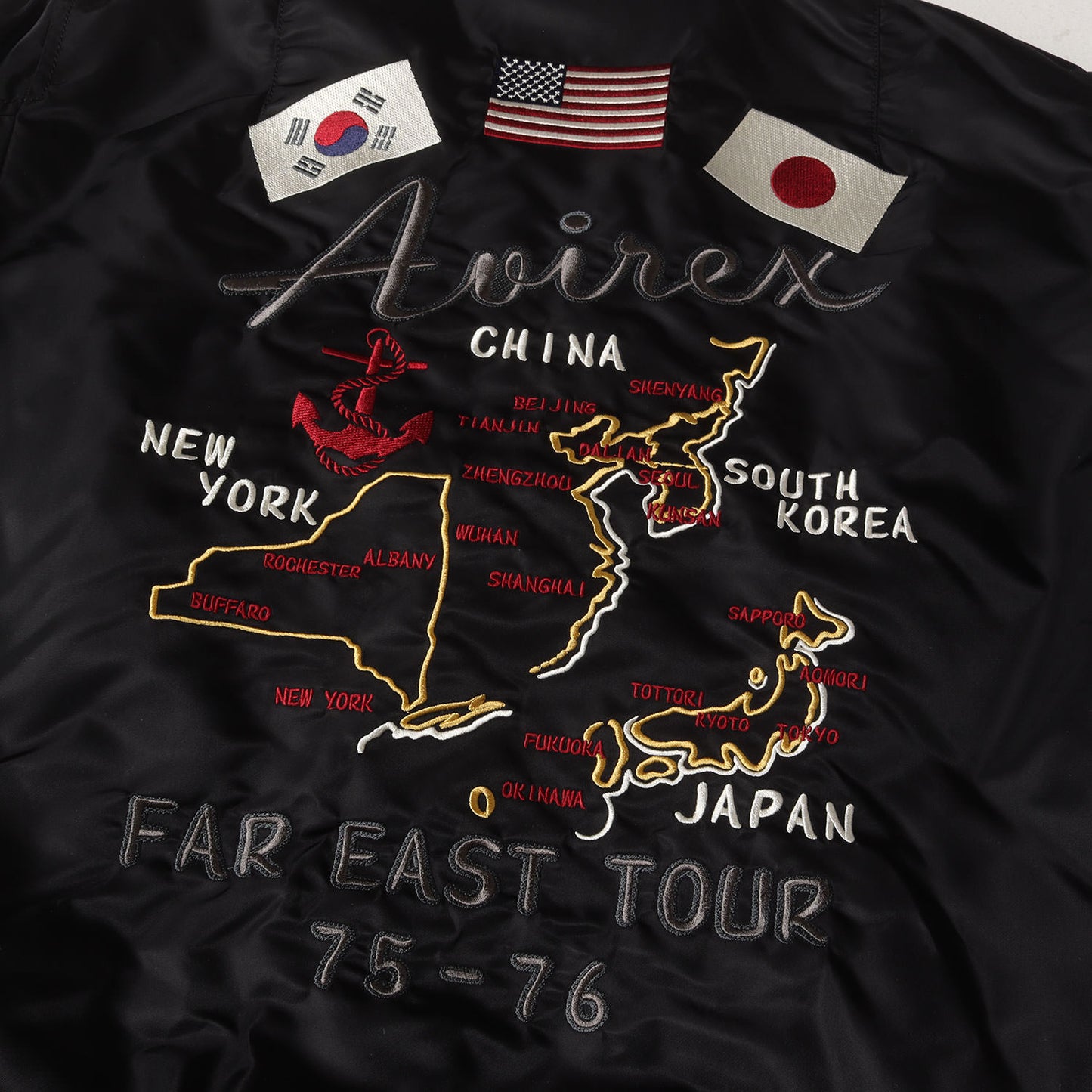 [人気モデル] 虎 龍 ファーイーストツアー 刺繍 MA-1 ナイロンフライトジャケット (FAR EAST TOUR)