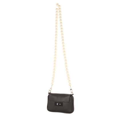 パールチェーン フェイクレザー ショルダーバッグ(pearl chain bag/20MM)