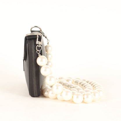 パールチェーン フェイクレザー ショルダーバッグ(pearl chain bag/20MM)