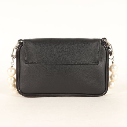 パールチェーン フェイクレザー ショルダーバッグ(pearl chain bag/20MM)