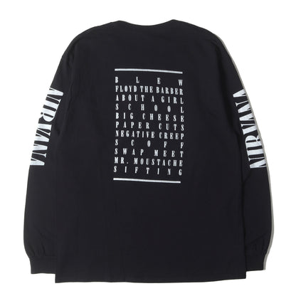 NIRVANA JEFF ROSS 手刷りプリント BLEACH ロングスリーブ Tシャツ