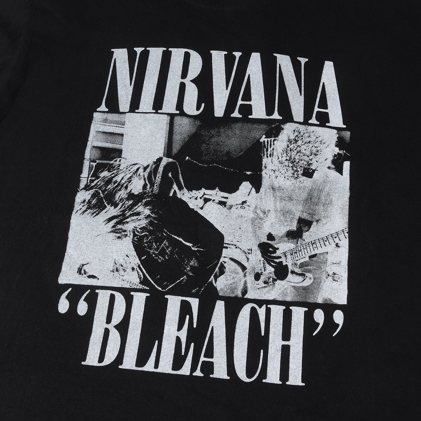 NIRVANA JEFF ROSS 手刷りプリント BLEACH ロングスリーブ Tシャツ