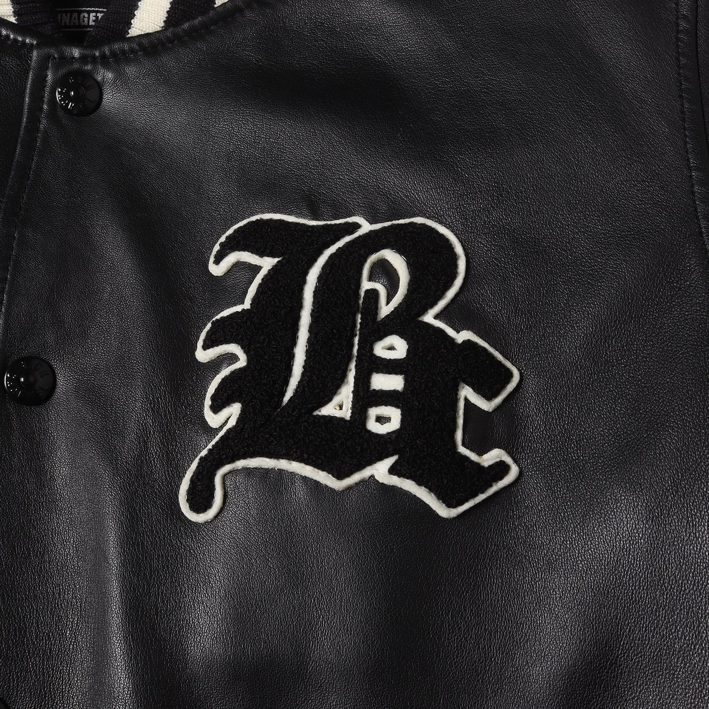 オールシープスキンレザー スタジャン(LEATHER STADIUM JACKET)