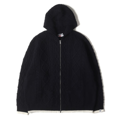 25SS ×GOODENOUGH フィッシャーマン ニット ジップ セーター(Zip Up Hooded Sweater)