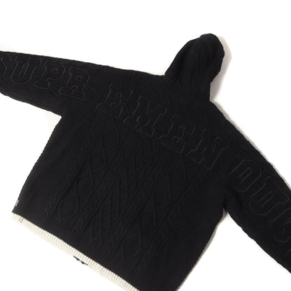 25SS ×GOODENOUGH フィッシャーマン ニット ジップ セーター(Zip Up Hooded Sweater)
