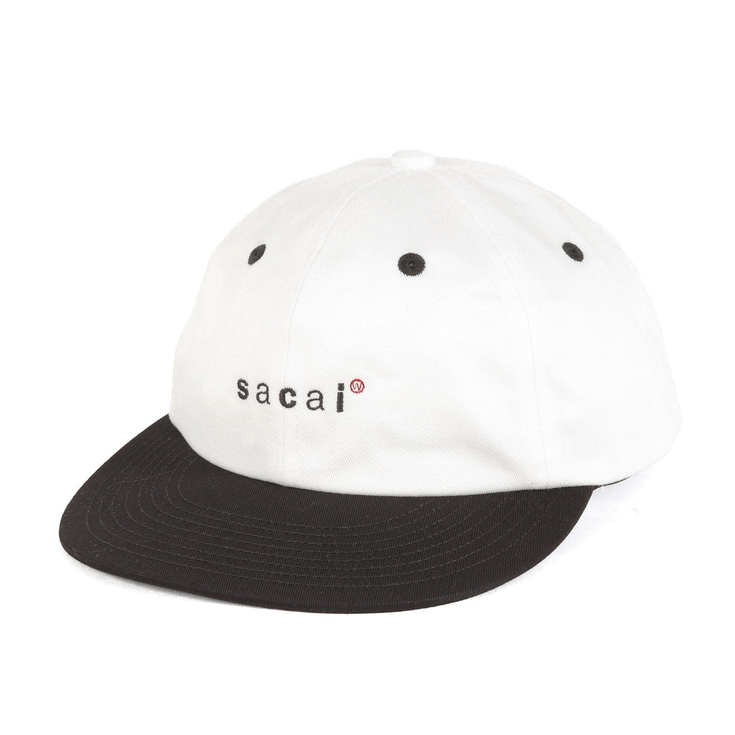 24AW ×Sacai ロゴ刺繍 ツイル 6パネルキャップ(Cotton Twill Cap)