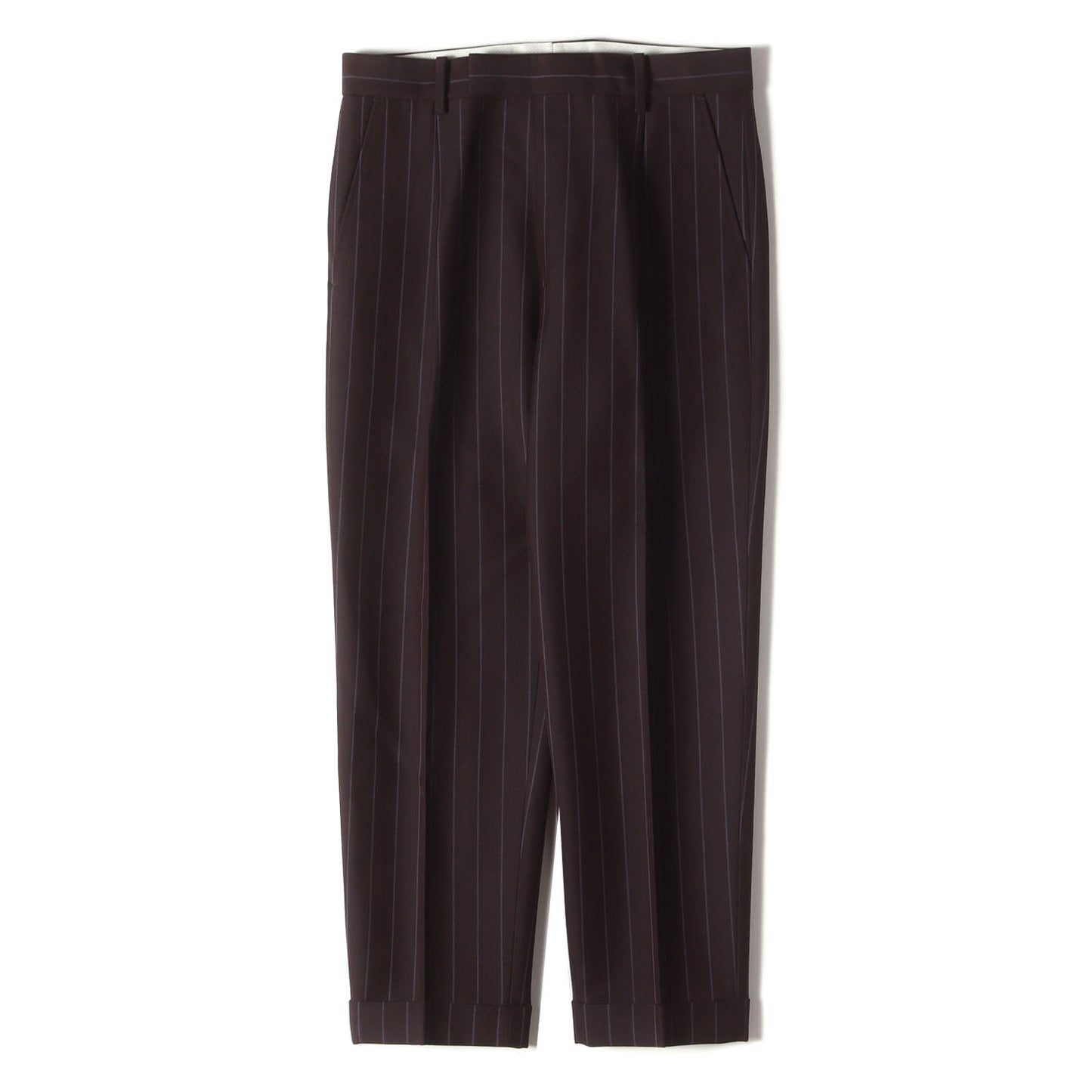 近年モデル ×DORMEUIL ストライプ プリーツ スラックスパンツ(PLEATED TROUSERS)