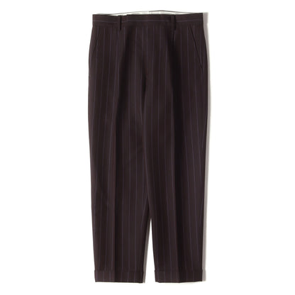近年モデル ×DORMEUIL ストライプ プリーツ スラックスパンツ(PLEATED TROUSERS)