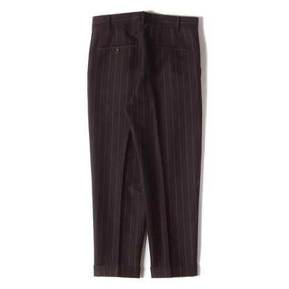 近年モデル ×DORMEUIL ストライプ プリーツ スラックスパンツ(PLEATED TROUSERS)