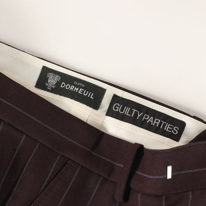 近年モデル ×DORMEUIL ストライプ プリーツ スラックスパンツ(PLEATED TROUSERS)