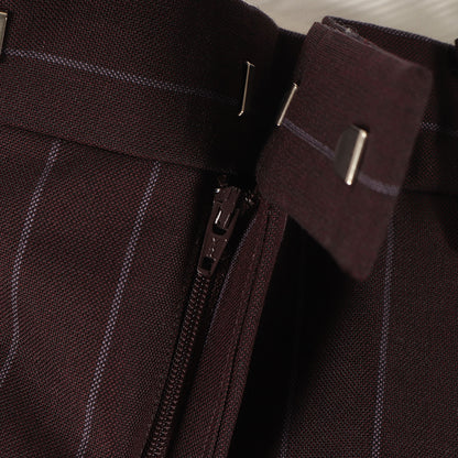 近年モデル ×DORMEUIL ストライプ プリーツ スラックスパンツ(PLEATED TROUSERS)