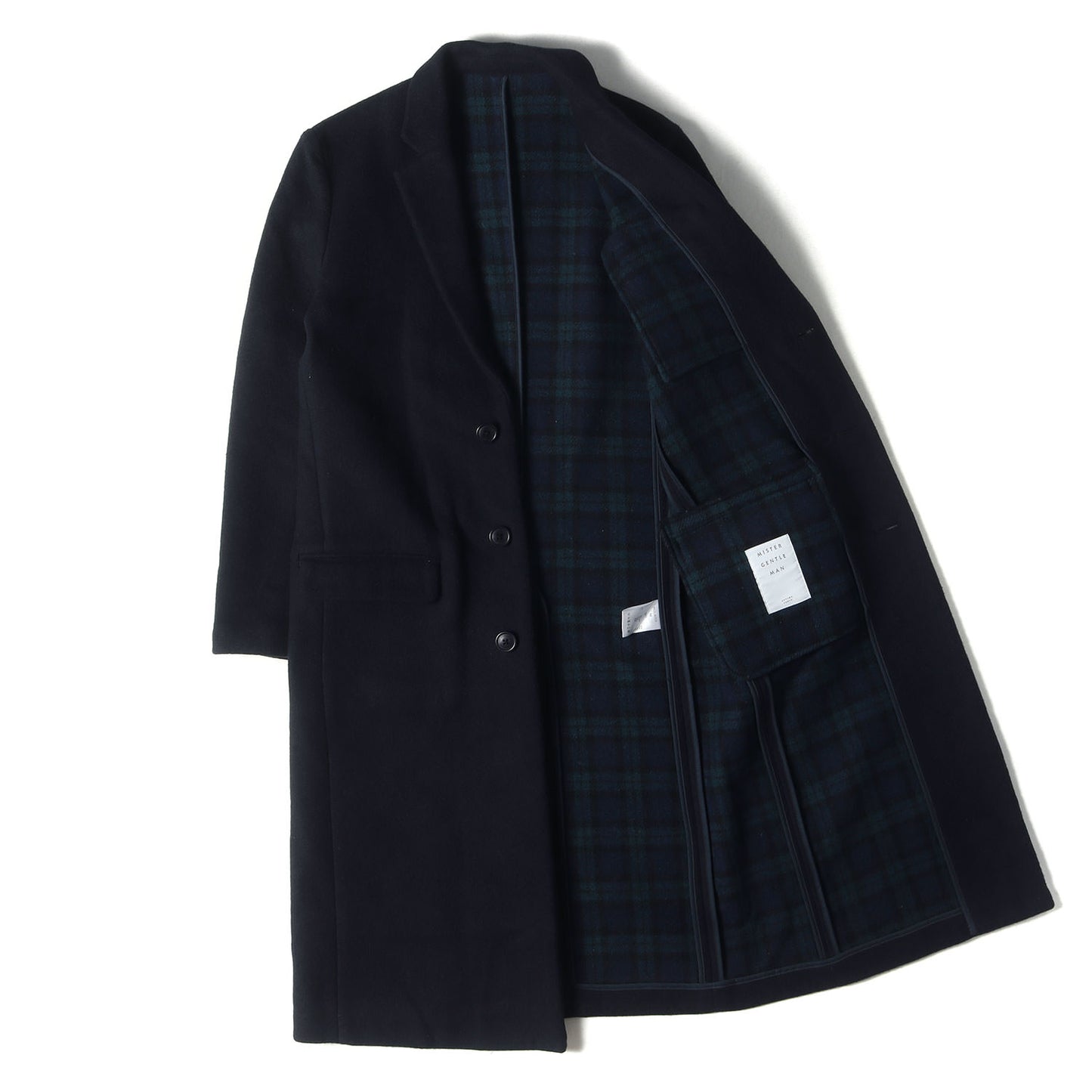 メルトンウール 裏地チェック チェスターフィールドコート(CHESTERFIELD COAT)