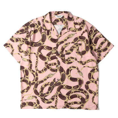 21SS スネーク柄 レーヨン アロハシャツ(Allover snake pattern S/S shirt)