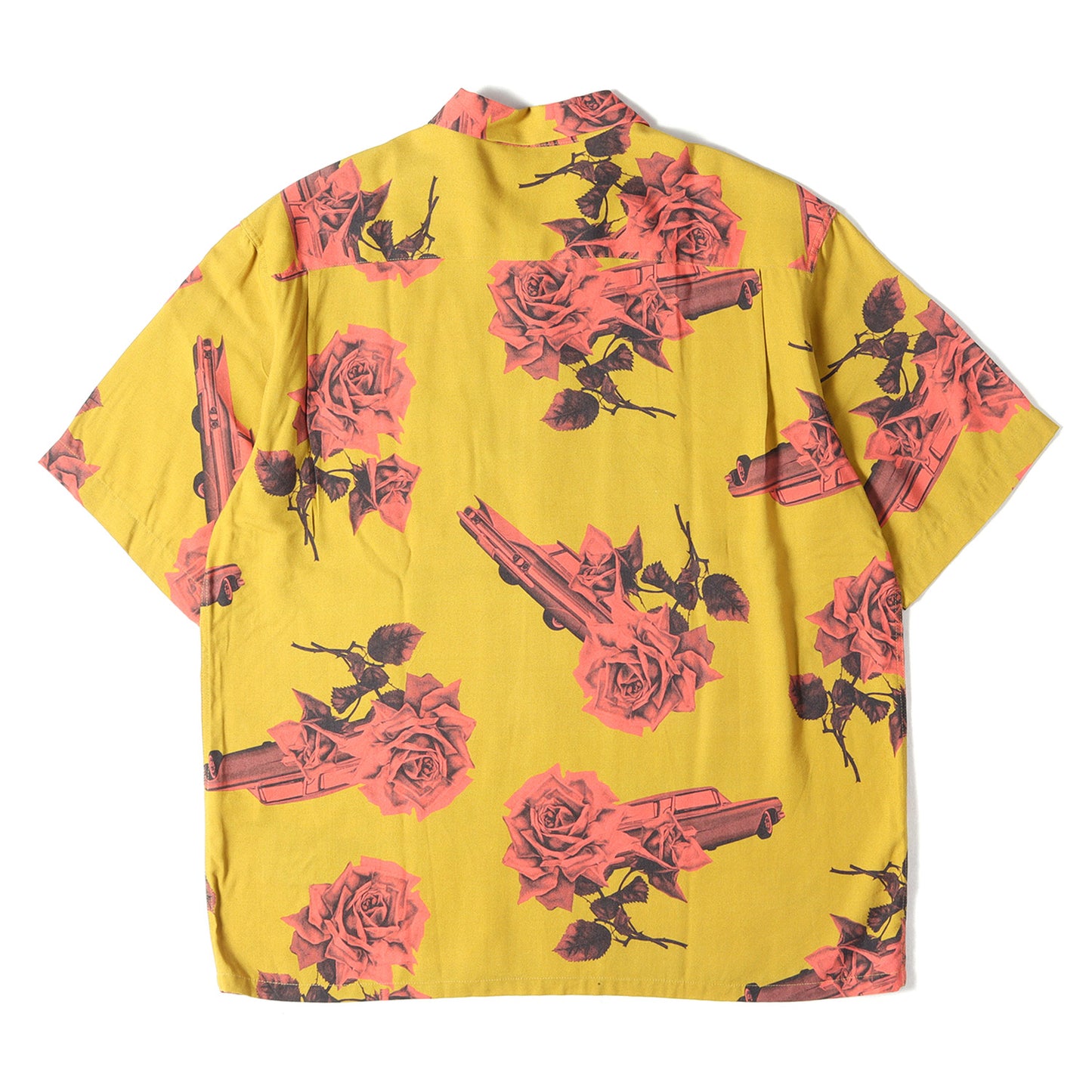 20SS ローズ&カー柄 レーヨン オープンカラー 半袖シャツ(CHEVY ROSE-OPEN COLLARED SHIRT S/S)