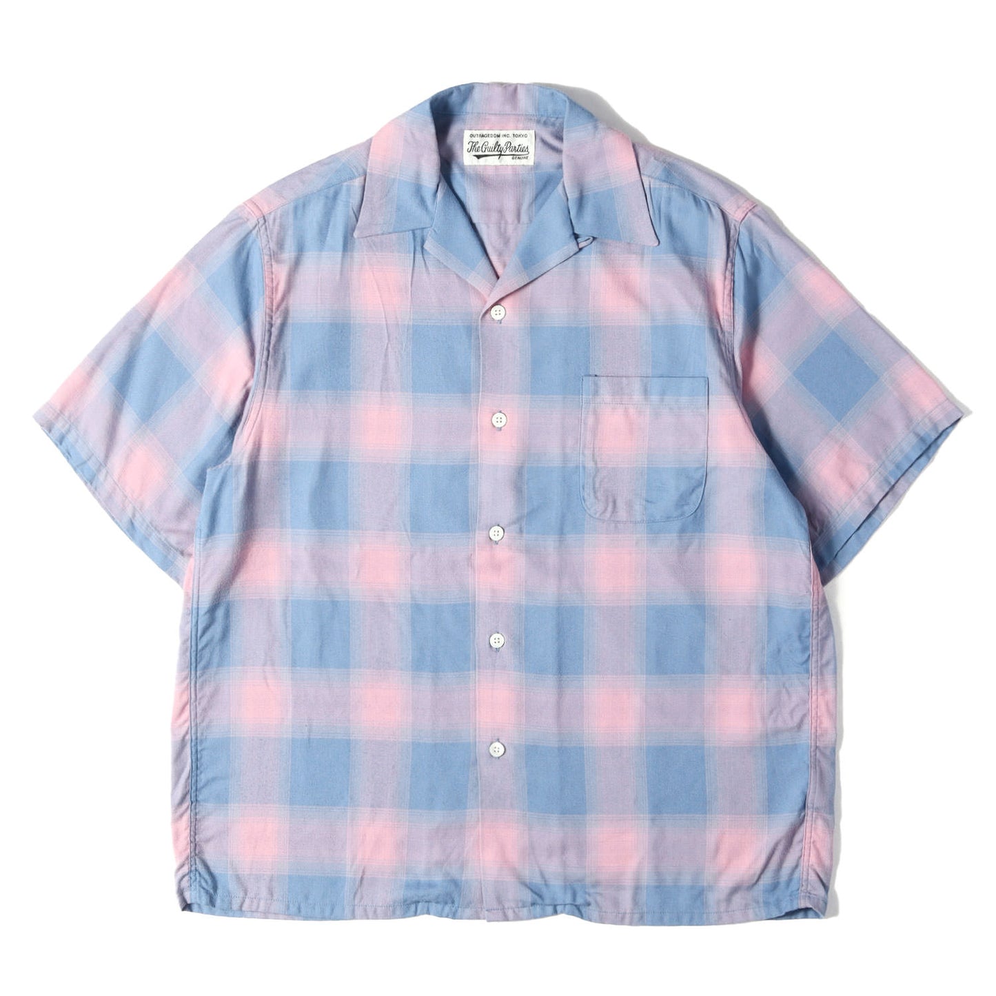 22SS オンブレチェック オープンカラー レーヨン 半袖シャツ(OMBRAY CHECK OPEN COLLAR SHIRT S/S)
