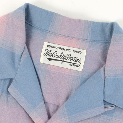 22SS オンブレチェック オープンカラー レーヨン 半袖シャツ(OMBRAY CHECK OPEN COLLAR SHIRT S/S)