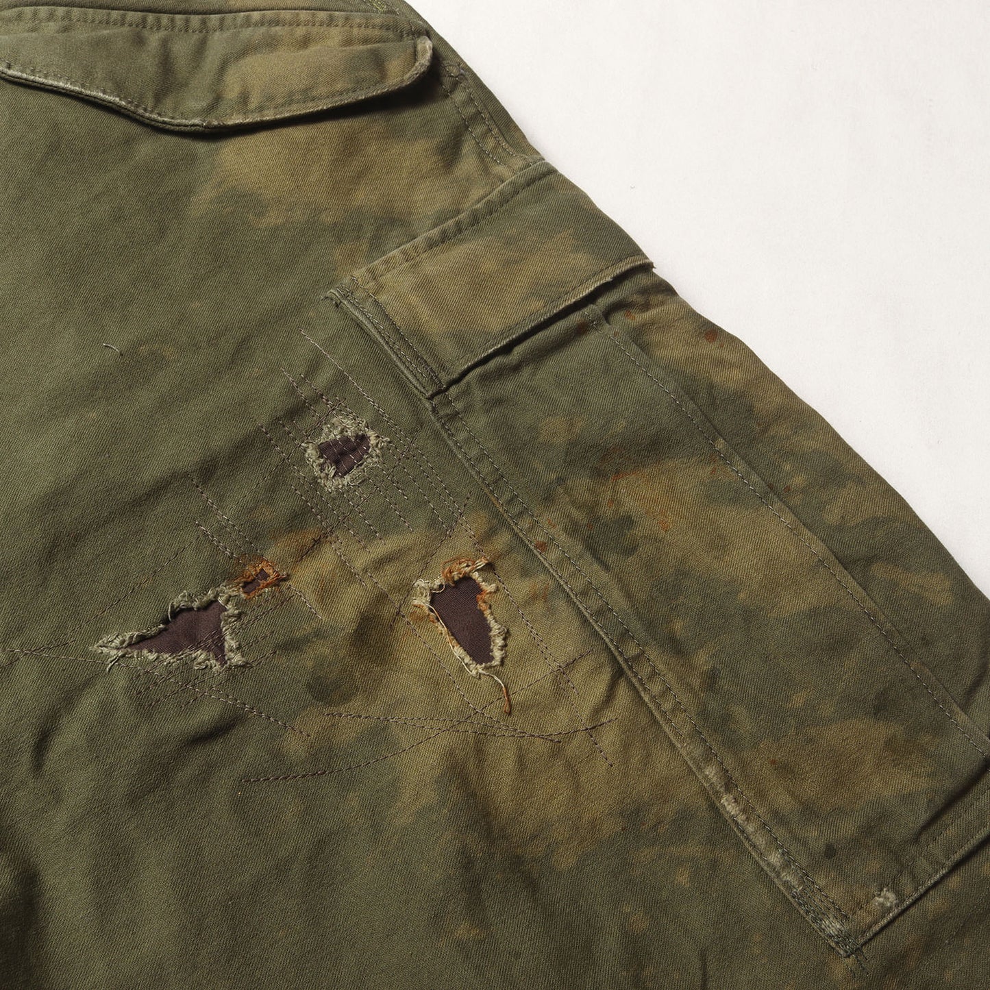 25SS ダメージリペア加工 M-51 ミリタリー カーゴパンツ(AN337 M-51 DAMAGED FIELD CARGO PANTS)