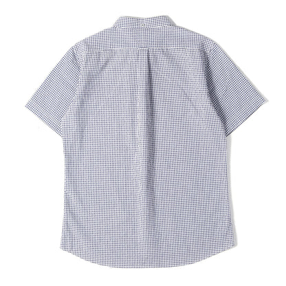 ギンガムチェック シアサッカー ボタンダウン 半袖シャツ(PLAIN S/S)