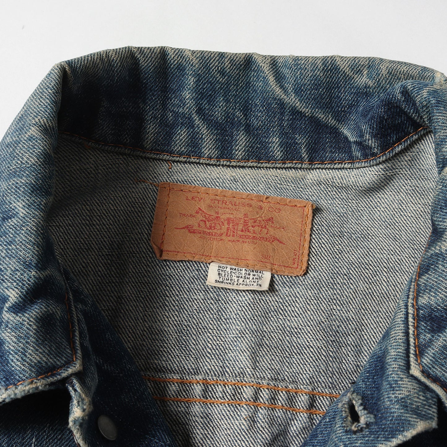 [ケアタグ付き 良サイズ] 70s 70505-0217 Big E 4th デニムジャケット / ボタン裏刻印524 BigE赤タブ