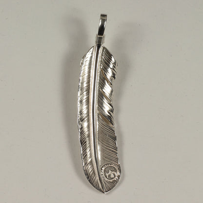 上銀 銀縄目 ターコイズ 特大フェザー