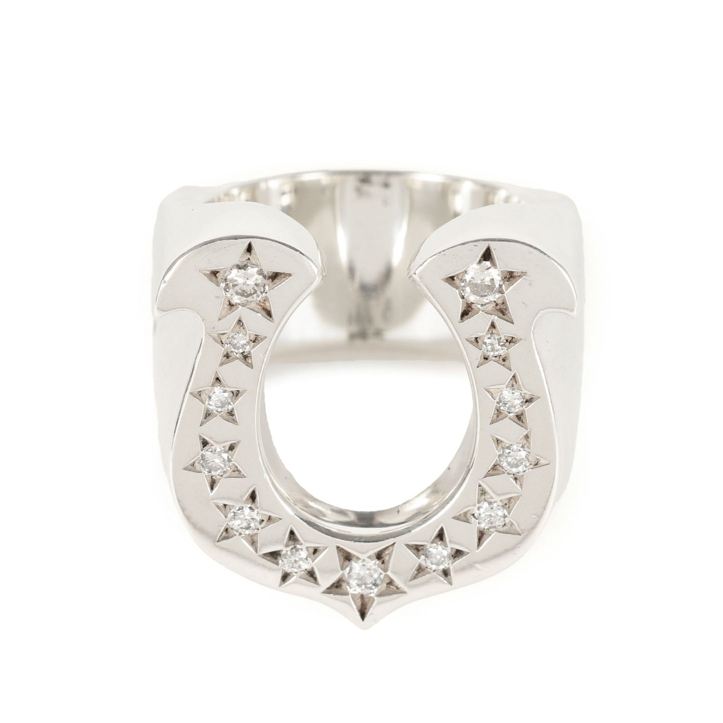 ダイヤ ホースシュー リング(H.S RING SILVER STONE)