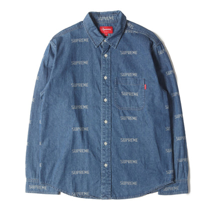 ジャガードロゴ柄 デニムシャツ(Logo Denim Shirt)