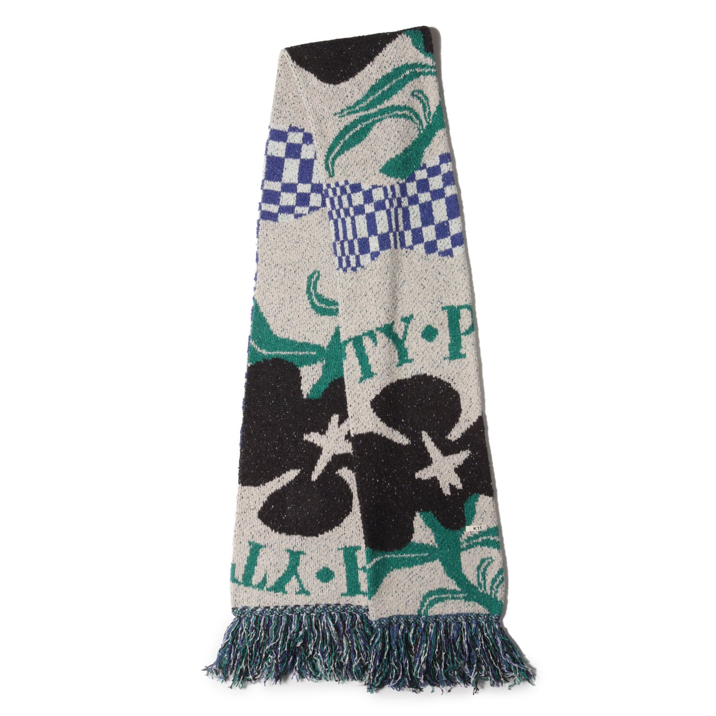 24AW ジャンクアート ニット マフラー(Intarsia-knit muffler)