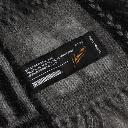 25AW ウール/モヘヤ チェック マフラー(MOHAIR CHECK MUFFLER)