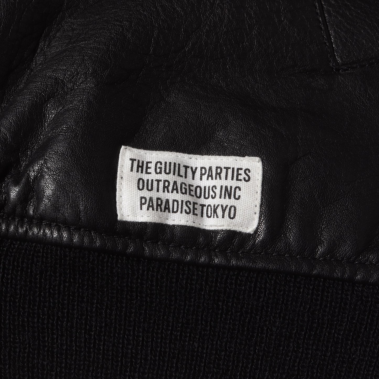 23AW オールレザー 裏地レオパード バーシティジャケット / スタジャン(LEATHER VARSITY JACKET)