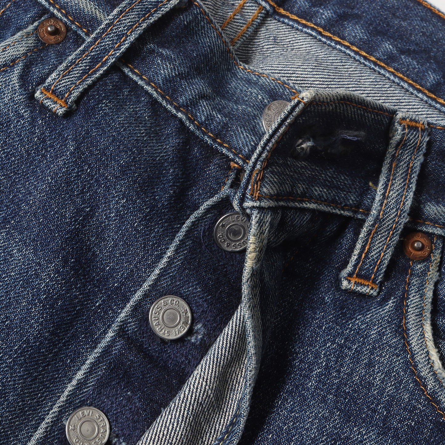 [雰囲気抜群 ヒゲあり] 60s 501 Big E デニムパンツ / USA製 ボタン裏刻印2