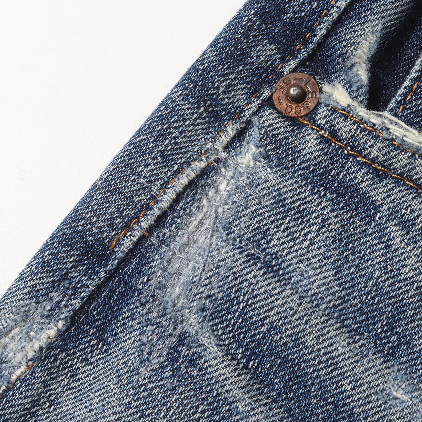 [雰囲気抜群 ヒゲあり] 60s 501 Big E デニムパンツ / USA製 ボタン裏刻印2