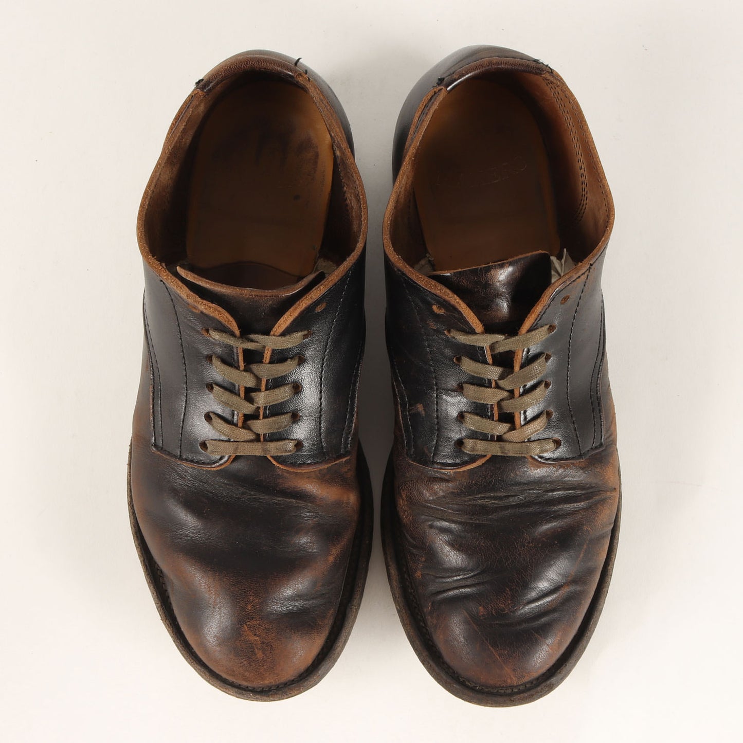 茶芯 ホースハイドレザー プレーントゥ シューズ (Horse Single)