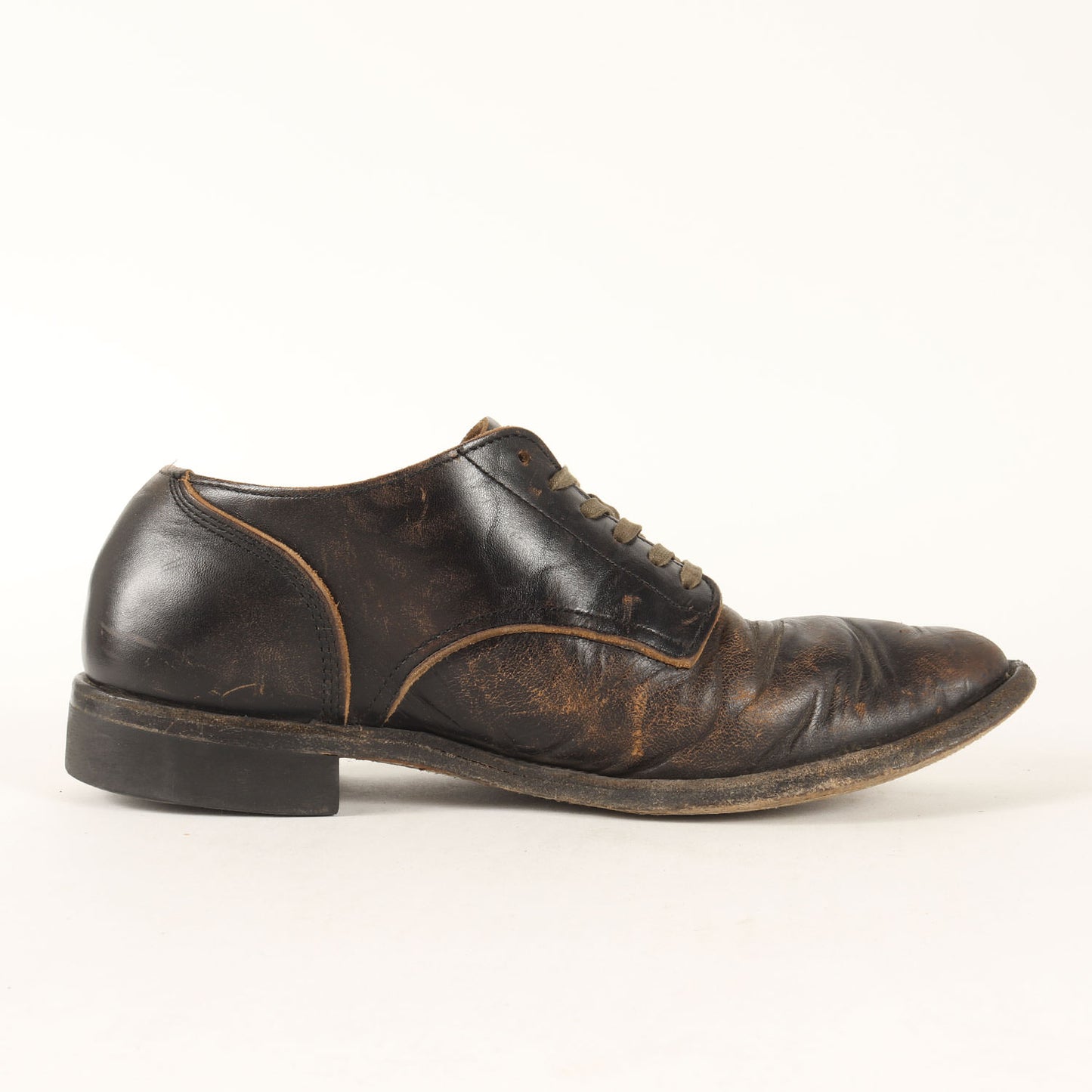 茶芯 ホースハイドレザー プレーントゥ シューズ (Horse Single)