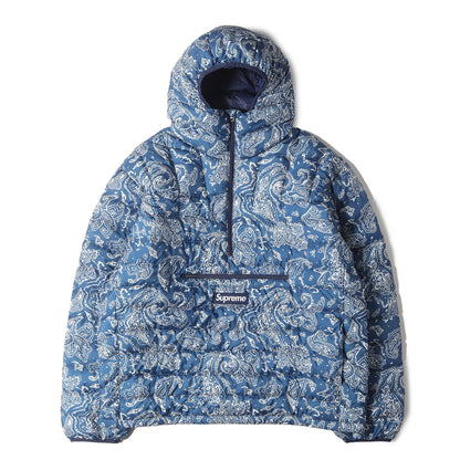 22AW ペイズリー柄 ハーフジップ プルオーバー ダウンジャケット(Micro Down Half Zip Hooded Pullover)