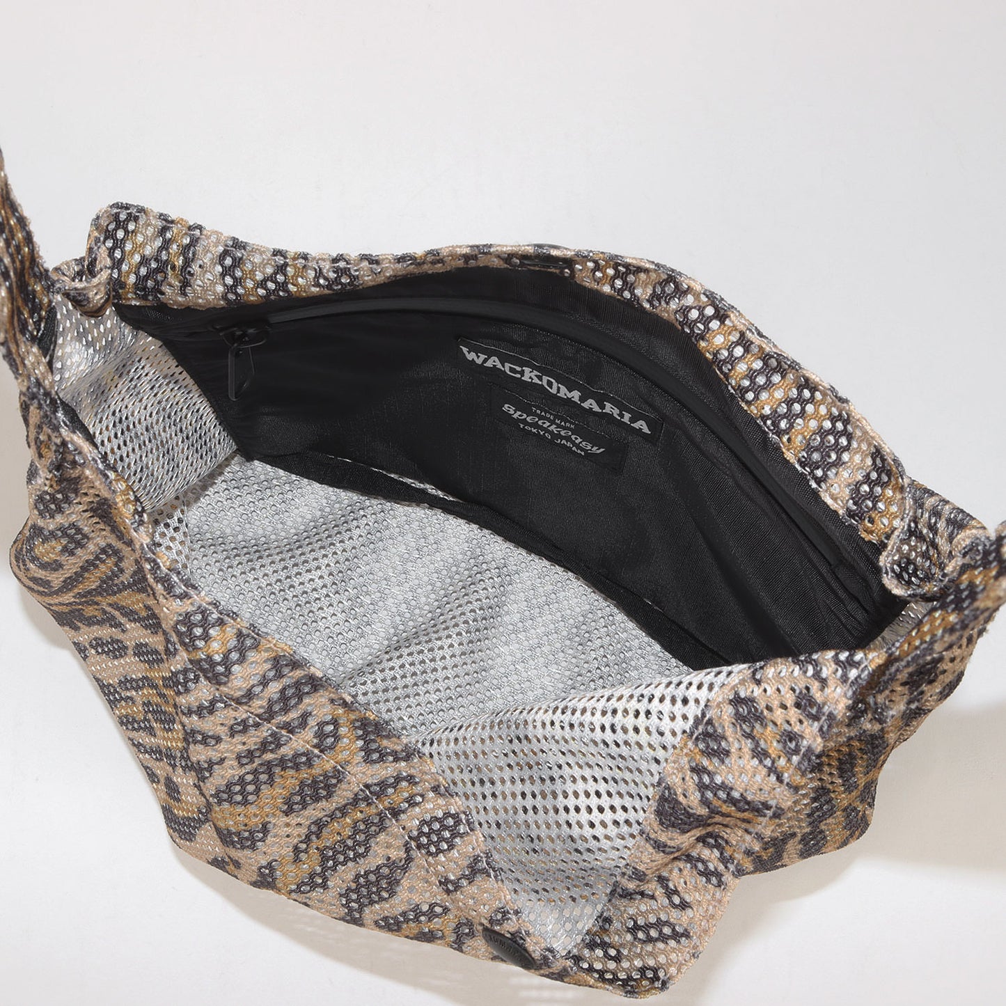 25SS ×SPEAK EASY レオパード柄 メッシュ ショルダーバッグ(LEOPARD SHOULDER BAG)