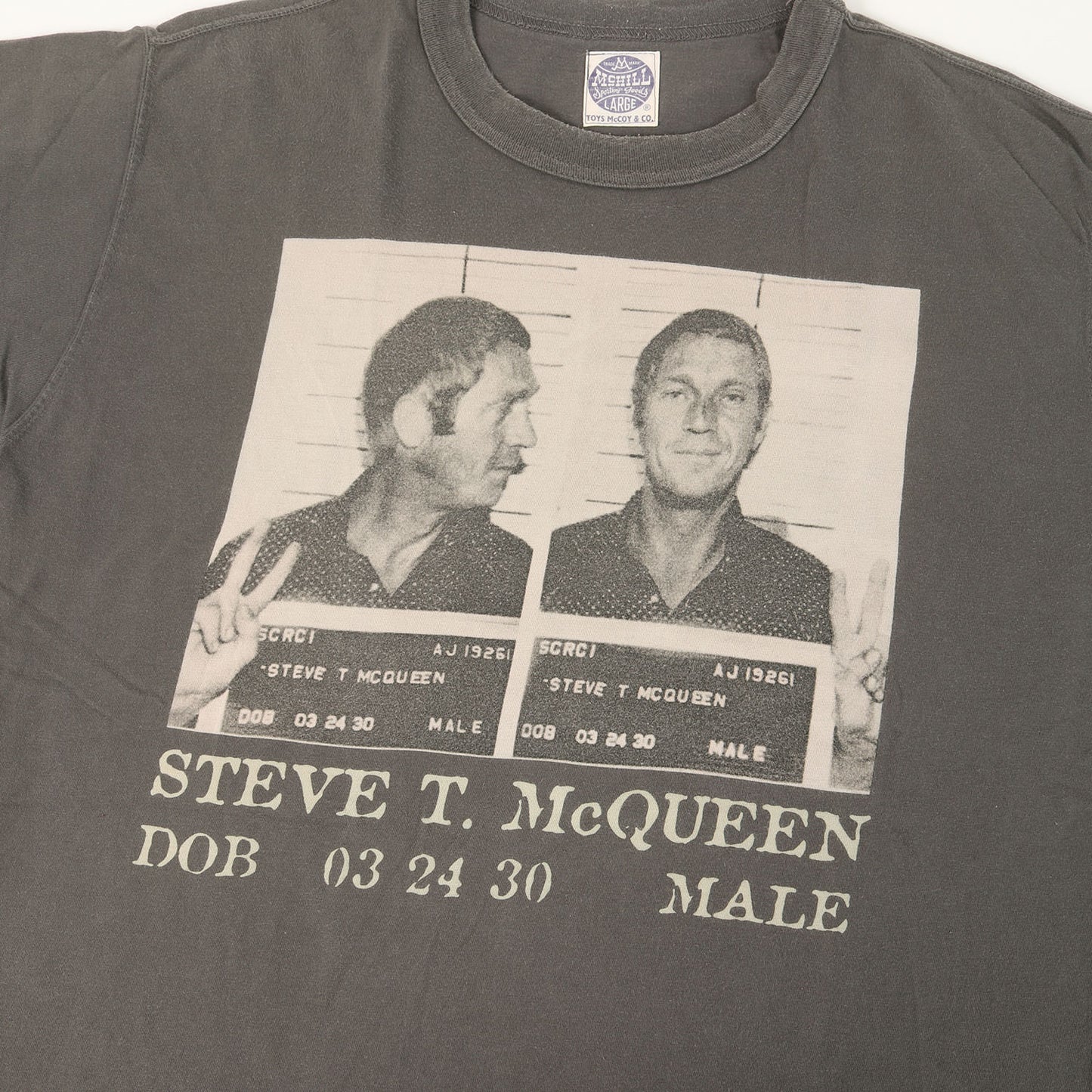 ×Steve McQueen スティーブ・マックイーン マグショット Tシャツ