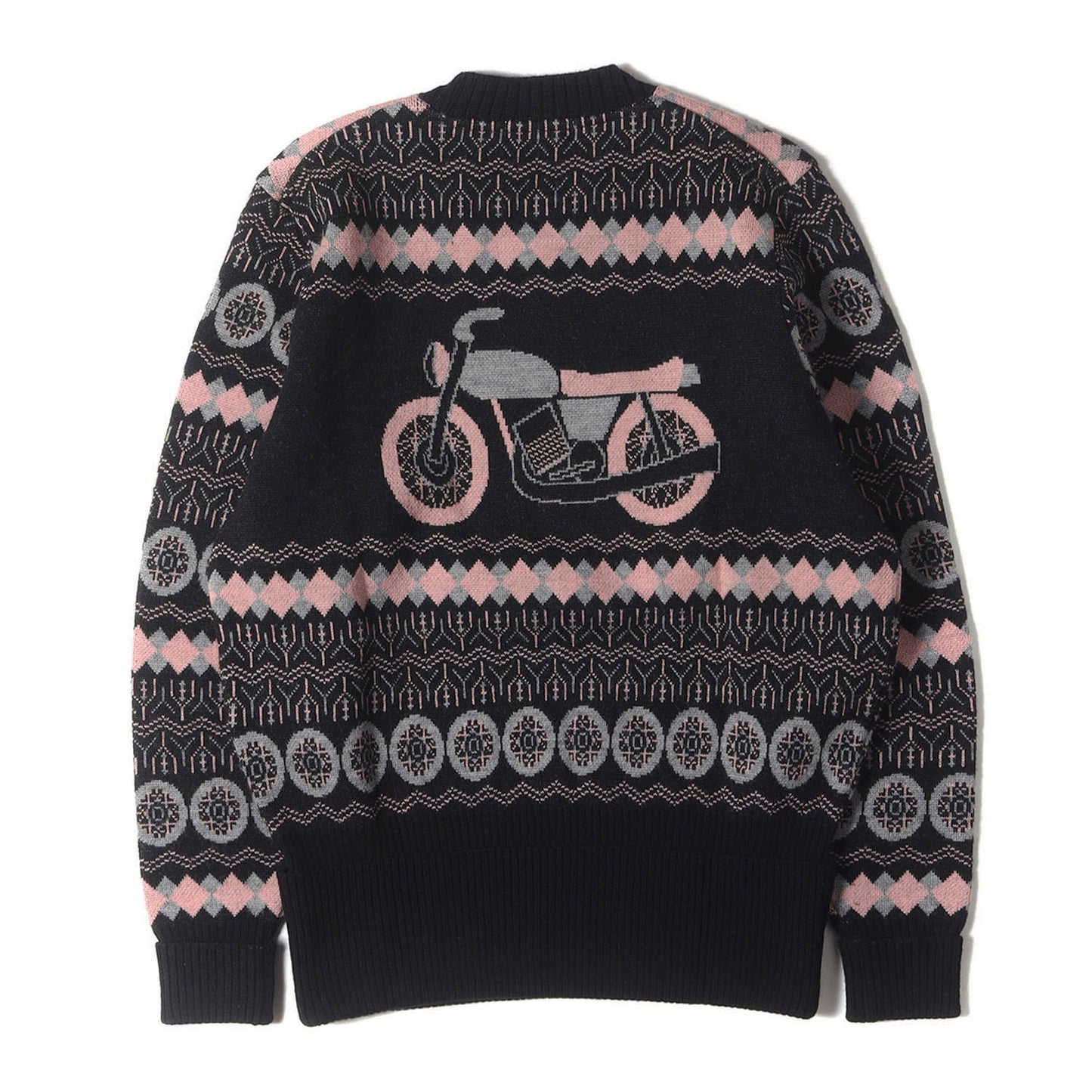 カワサキ・マッハ モーターサイクル ジャガード クルーネック ニット