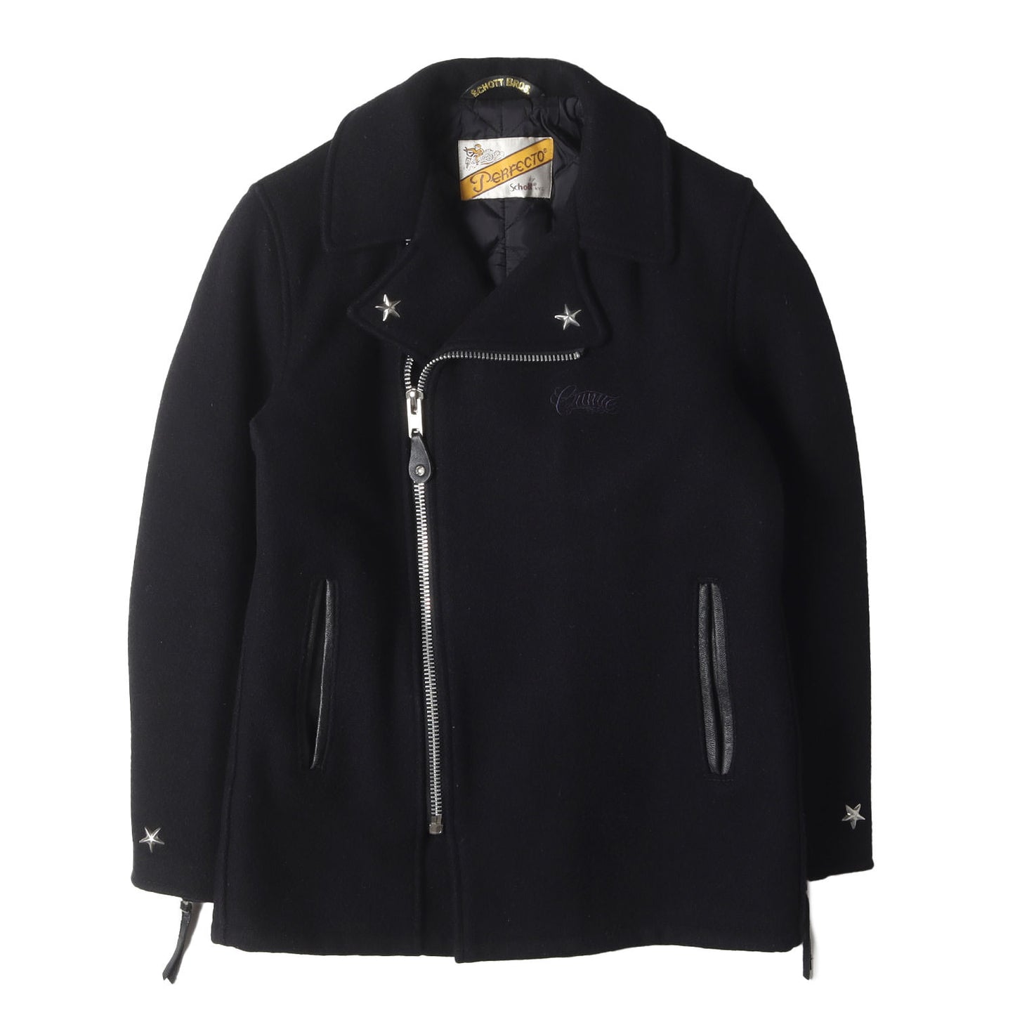 ×Schott スタースタッズ メルトンウール Pコート