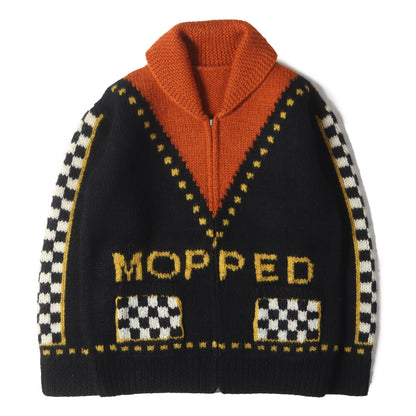 モペッドデザイン フルジップ カウチンニット