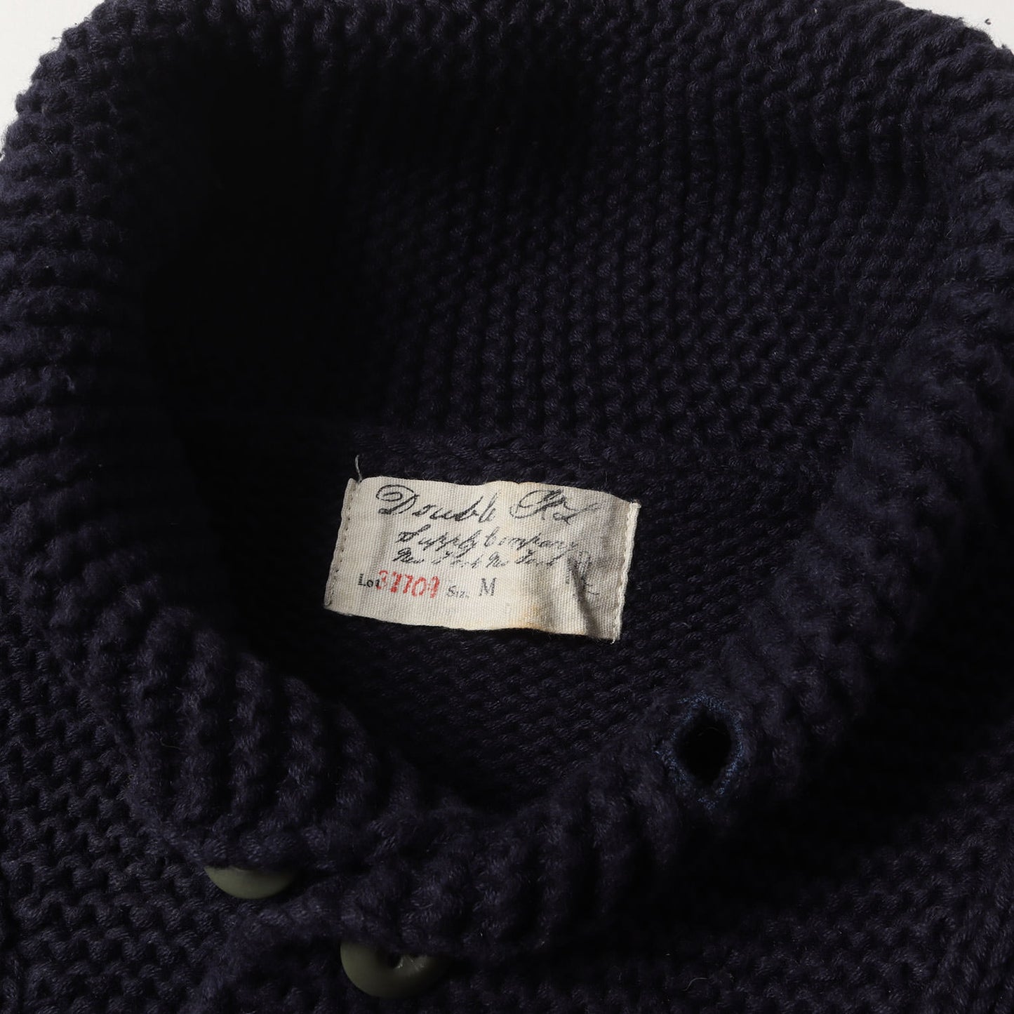 マリンボーダー ショールカラー コットン ニット