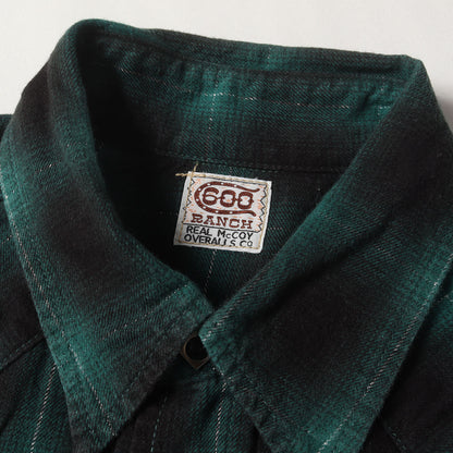 オンブレラメチェック ウエスタン フランネルシャツ