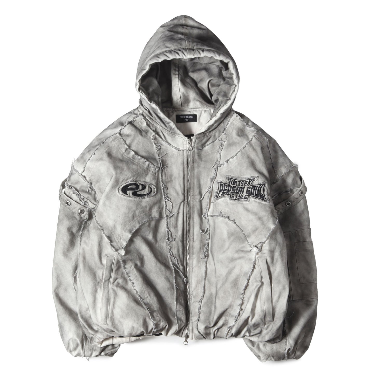 ダーティー加工 オーバーサイズ コットン 中綿ジャケット(Hand Brushed Dirty Cotton Coat)