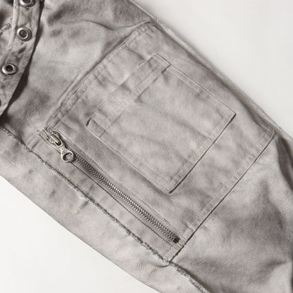 ダーティー加工 オーバーサイズ コットン 中綿ジャケット(Hand Brushed Dirty Cotton Coat)