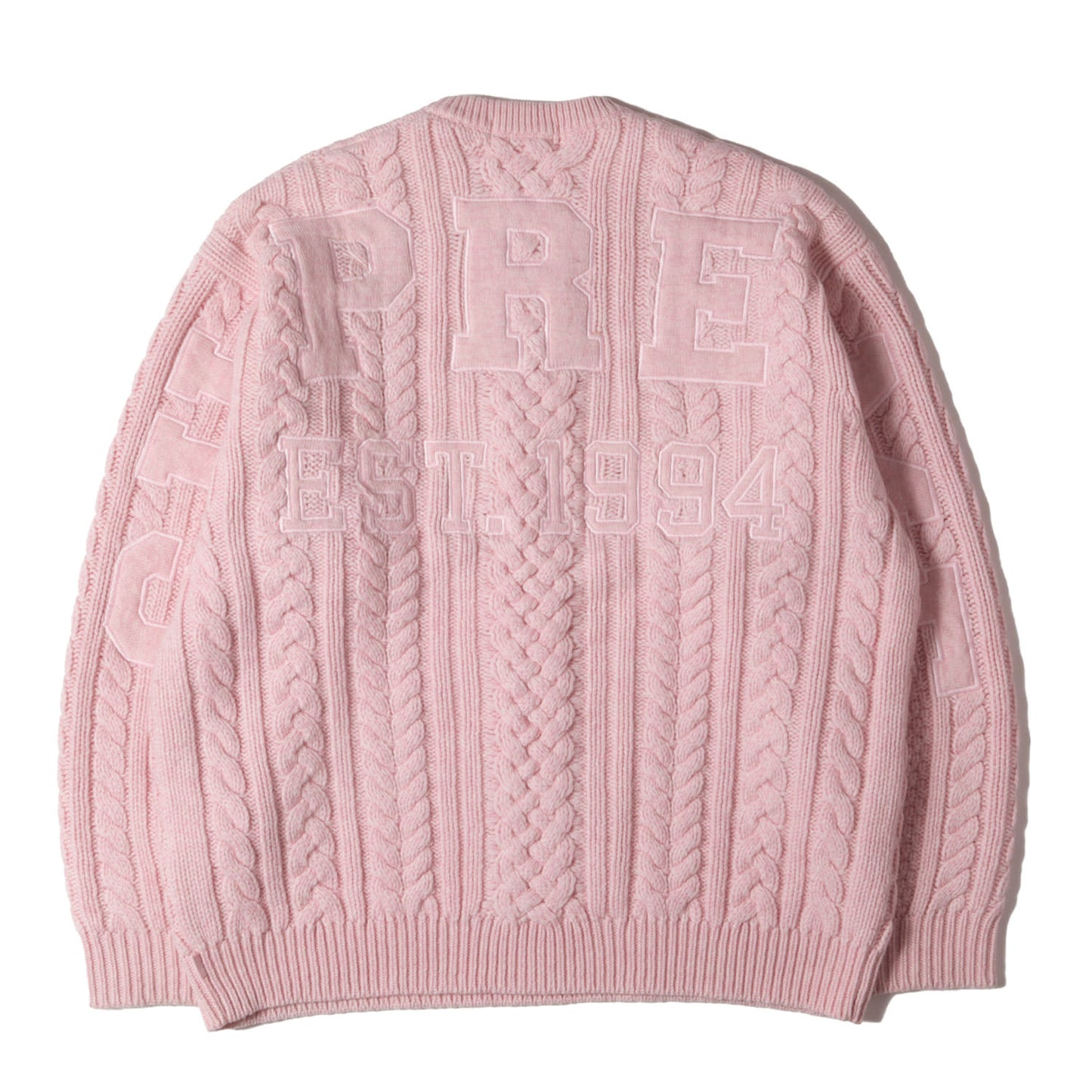23AW ビッグロゴ ケーブル編み ウールニット セーター(Appliqu Cable Knit Sweater)