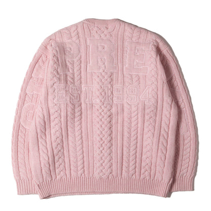 23AW ビッグロゴ ケーブル編み ウールニット セーター(Appliqu Cable Knit Sweater)