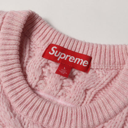 23AW ビッグロゴ ケーブル編み ウールニット セーター(Appliqu Cable Knit Sweater)